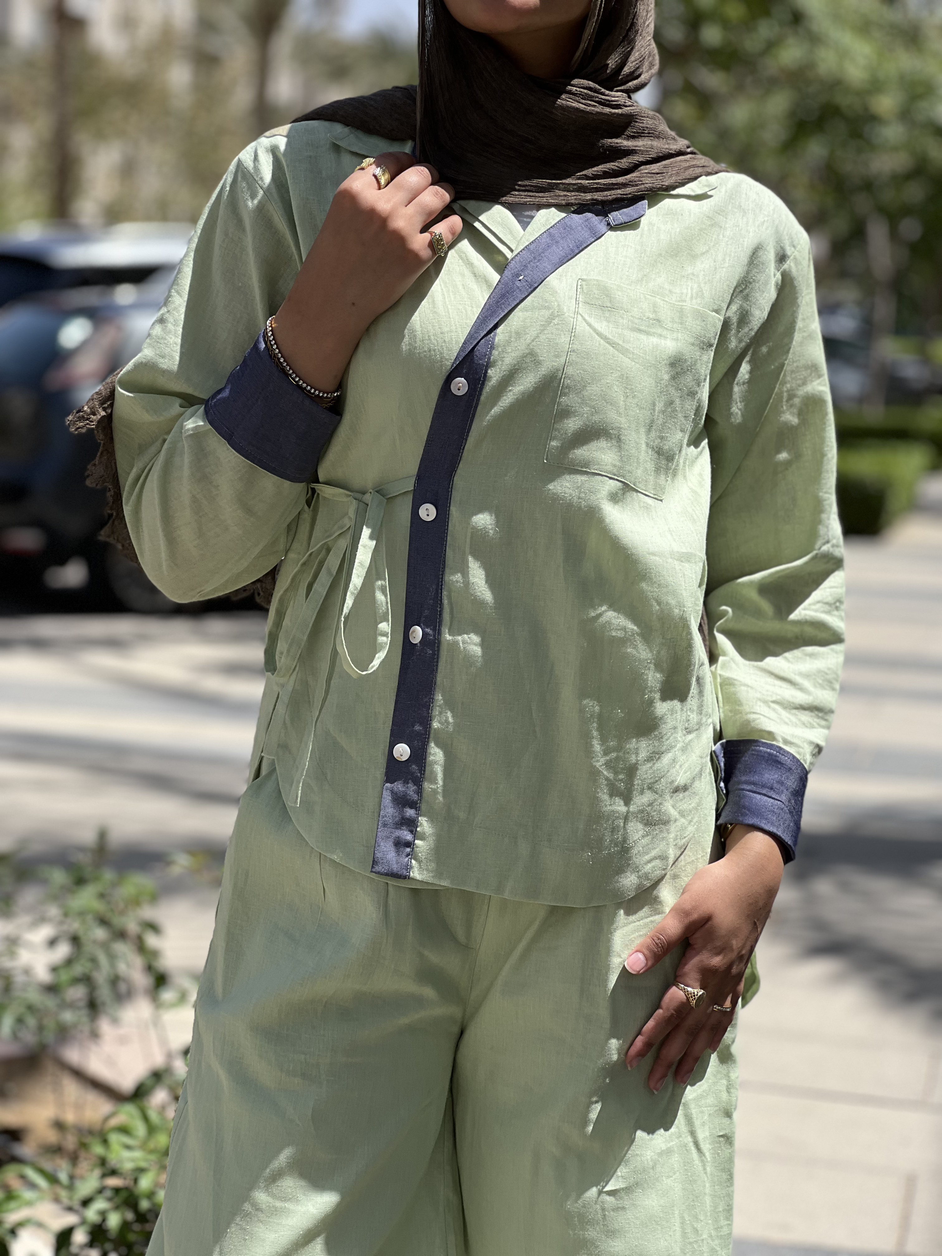 Linen Wrap Blouse