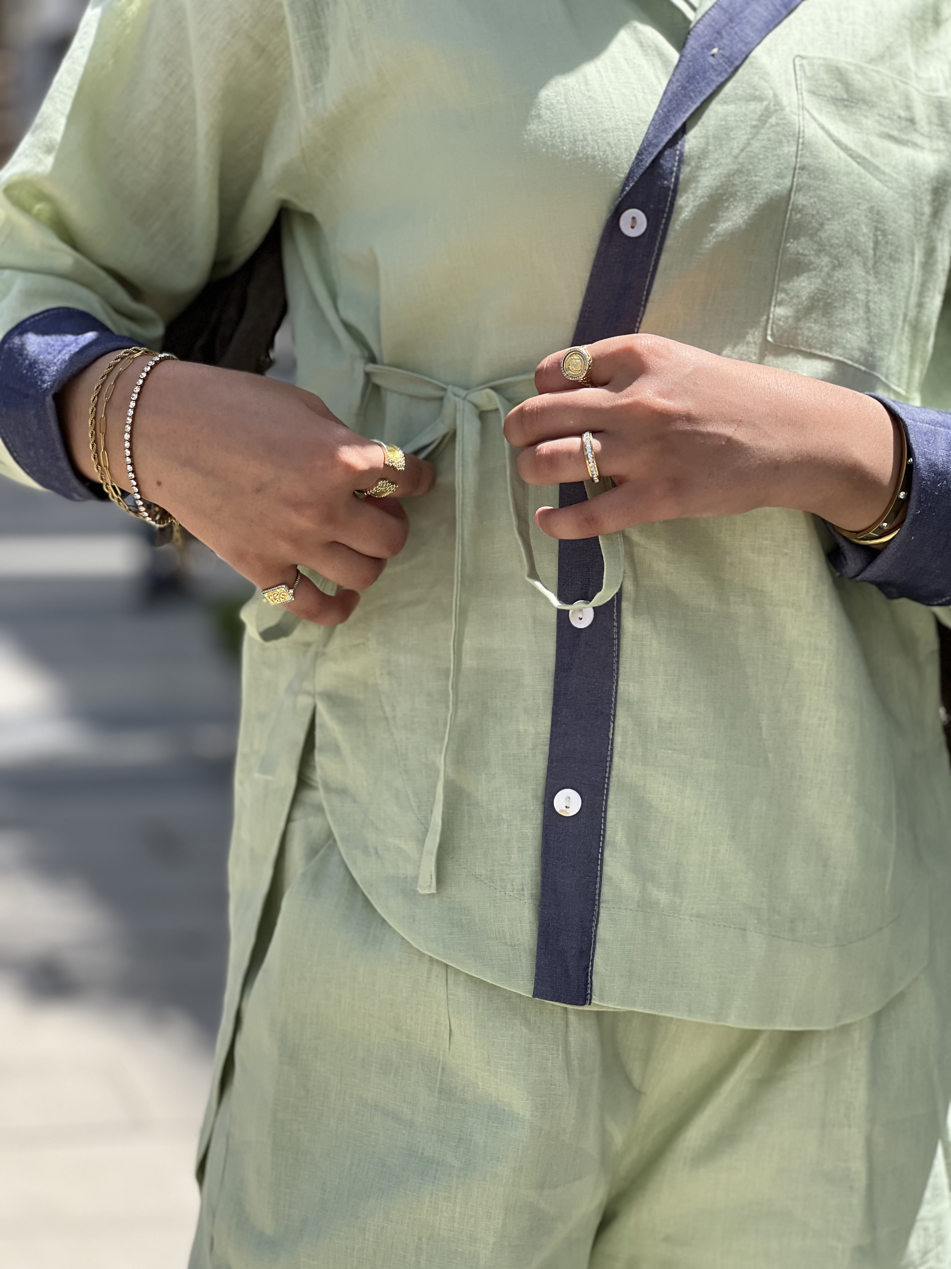 Linen Wrap Blouse